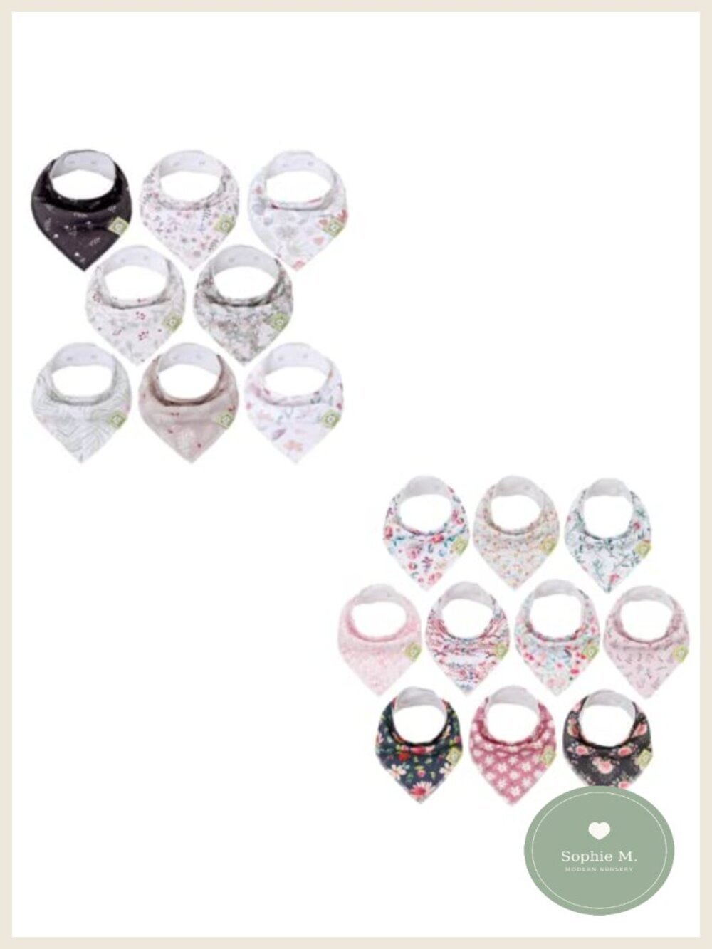 Organic Cotton Bandana Drool Bibs 8-Pack and 10-Pack Set